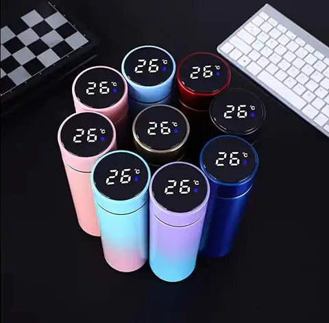 Temperature Water Bottle, LED Temperature Display, Hot Cold Vacuum Flasks, stainless Steel Thermos, LED 500ML Smart Thermos