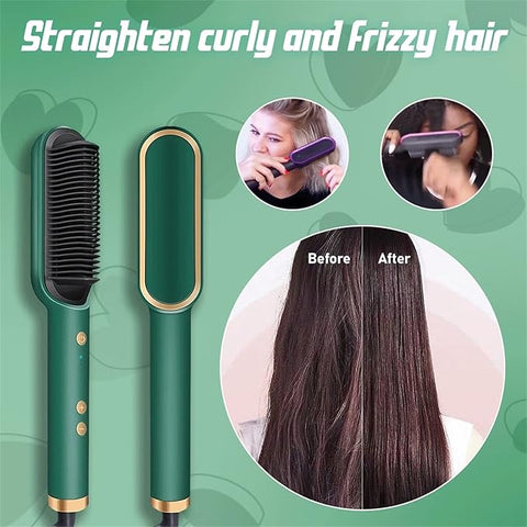 2 in 1 Hair Straightener and Curler - Professional Hair Straightener Brush and Comb for Salon-Quality Results - Hair Style Accessories for Girls