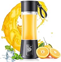 Aiwa USB Rechargeable Juicer Blender 4 Blades Electric Blender Mini Portable Personal Size Juicer Cup USB Rechargeable Mixer 380ml Food Grade Water Bottle Portable Fruit Juicer Machine