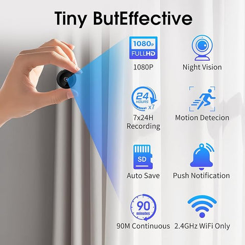 Mini wireless surveillance camera, WiFi, security monitoring, remote monitor, camera, smart home, A9