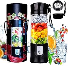 Aiwa USB Rechargeable Juicer Blender 4 Blades Electric Blender Mini Portable Personal Size Juicer Cup USB Rechargeable Mixer 380ml Food Grade Water Bottle Portable Fruit Juicer Machine